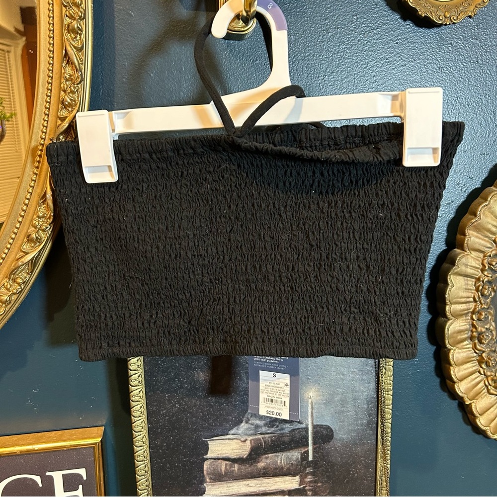 NWT! Black ribbed tube top